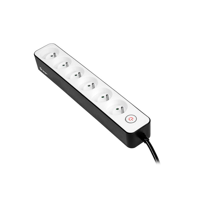 TRACER Zebra 1,5 m-es 6 csatlakozós konnektoros konnektor túlfeszültségvédővel