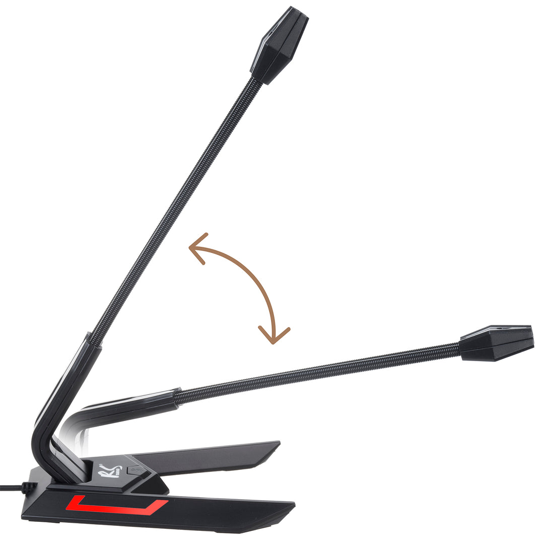 USB játékmikrofon LED YouTube streaming 1.5m érzékenység 21dB+3dB NanoRS RS710