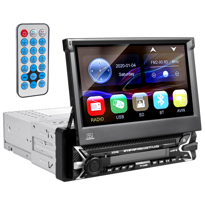 Audiocore AC9100 LCD 7" csúszó-érintőpanel 1080P MP5 AVI DivX Bluetooth kihangosító RDS + távirányító