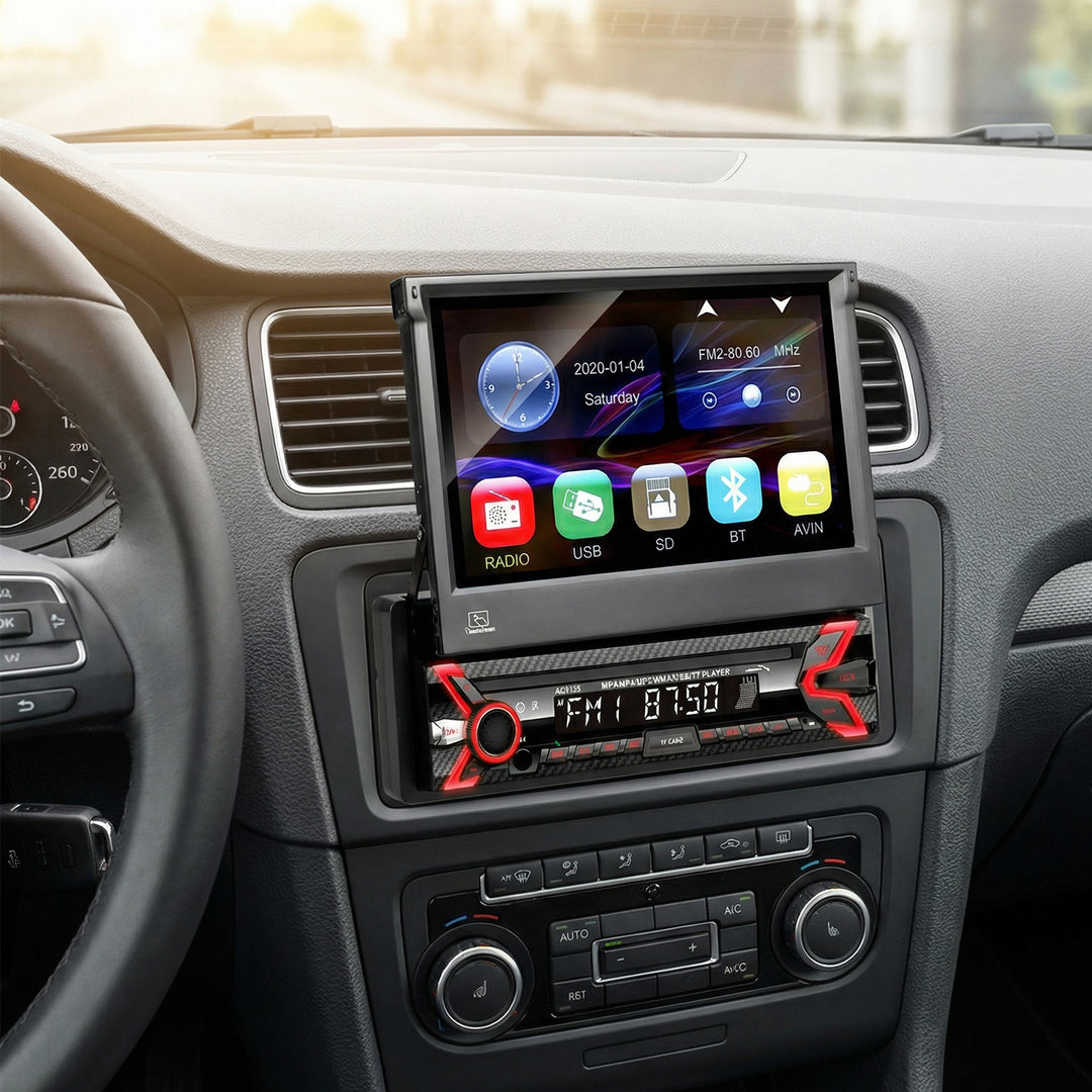 Audiocore AC9100 LCD 7" csúszó-érintőpanel 1080P MP5 AVI DivX Bluetooth kihangosító RDS + távirányító