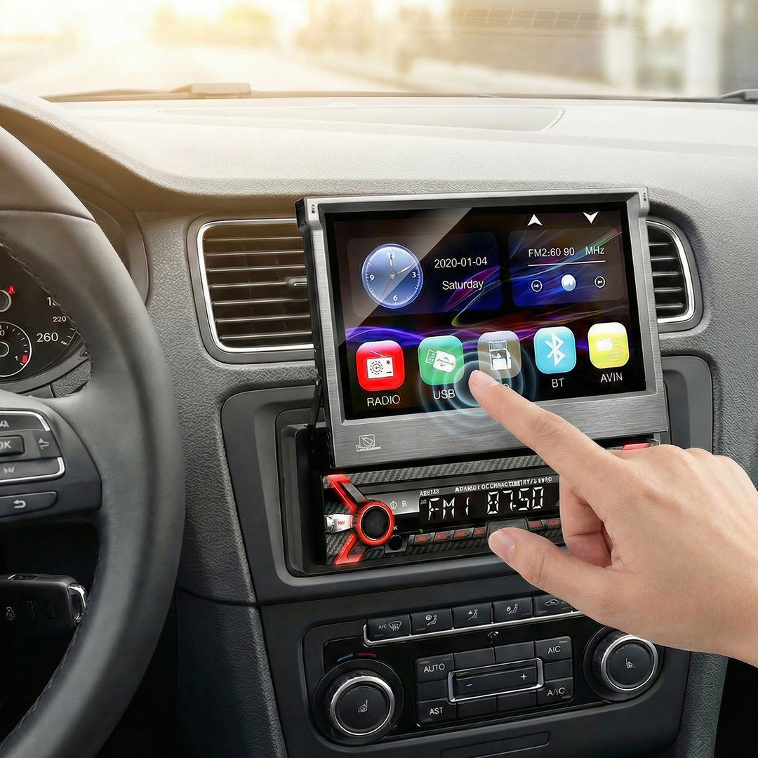 Audiocore AC9100 LCD 7" csúszó-érintőpanel 1080P MP5 AVI DivX Bluetooth kihangosító RDS + távirányító