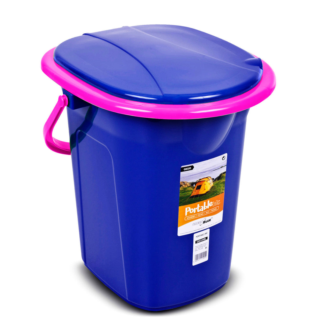 GreenBlue GB320BR utazó WC, tengerészkék és rózsaszín