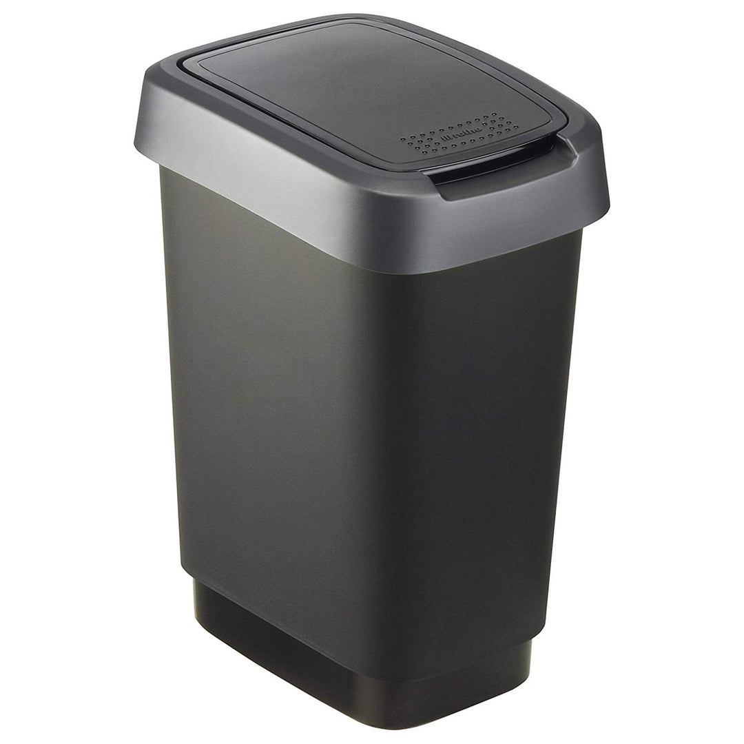 Rotho Twist 10L lengő kuka fekete/ezüst