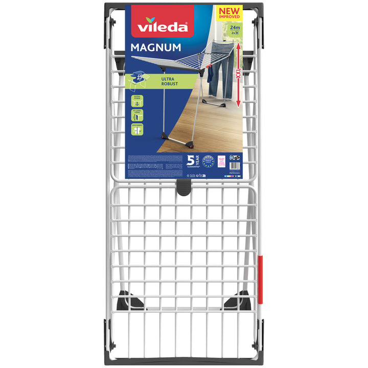 Vileda Magnum álló ruhaszárító, 24 m² szárítófelülettel, XXL acélzsinórokkal