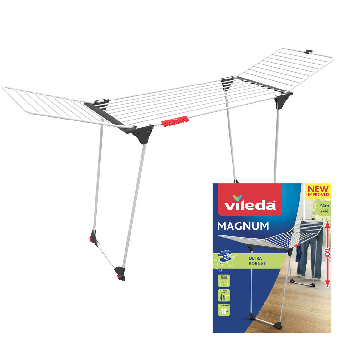 Vileda Magnum álló ruhaszárító, 24 m² szárítófelülettel, XXL acélzsinórokkal