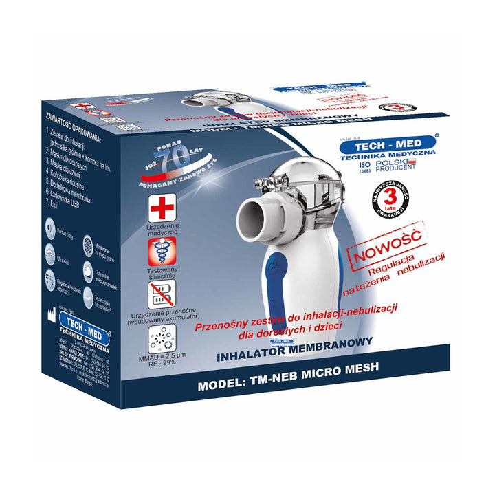 Inhalátor membranowy tech-med tm-neb micro mesh MicroWave mikrohálós inhalátor