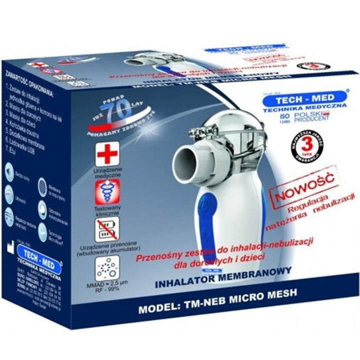 Inhalátor membranowy tech-med tm-neb micro mesh MicroWave mikrohálós inhalátor