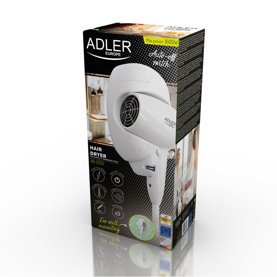 Szállodai és medencés hajszárító 1600W Adler AD 2252
