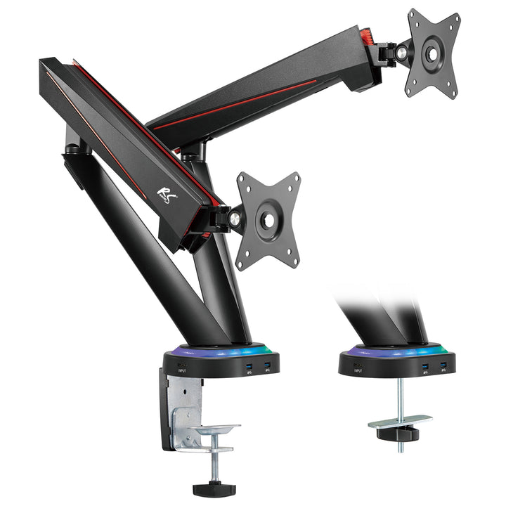 NanoRS RS887 17-32" 2x 8kg (max. 16kg) vesa 75x75 és 100x100 gaming mount 2 LCD monitorhoz