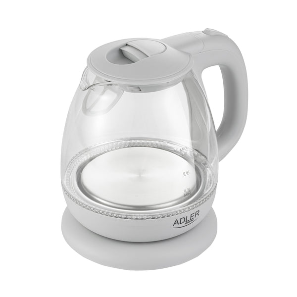LED-es háttérvilágítású üveg vízforraló 1.0L Adler AD 1283G