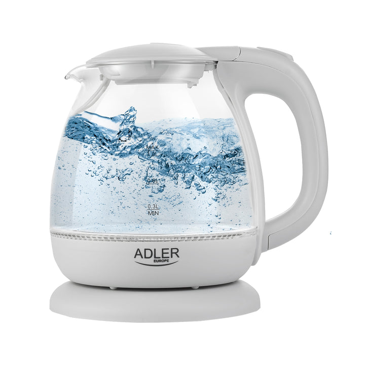 LED-es háttérvilágítású üveg vízforraló 1.0L Adler AD 1283G