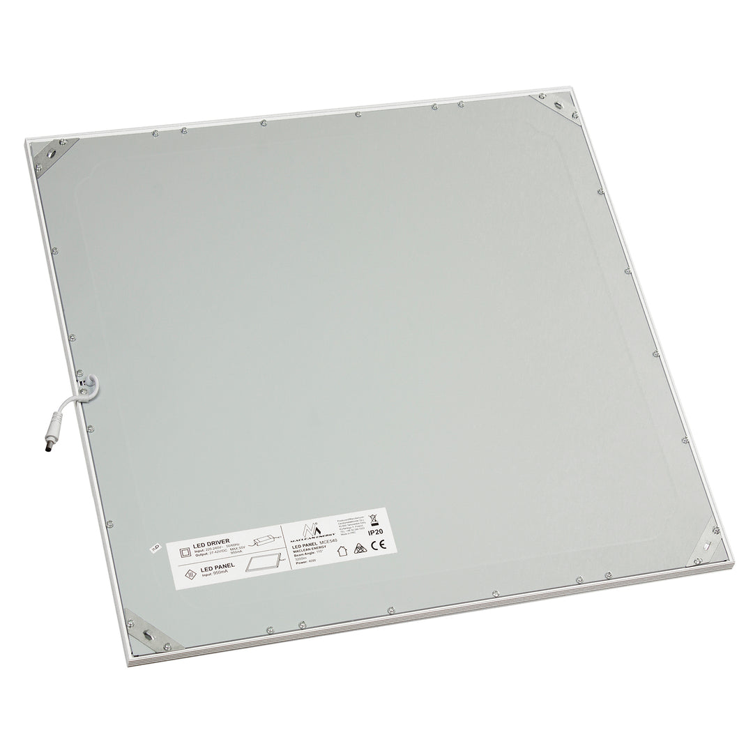 Panel LED sufitowy slim 40W, 3200lm semleges fehér (4000K) Maclean Energy MCE540 NW 595x595x8mm raszter, funkcja FLICKER-FREE
