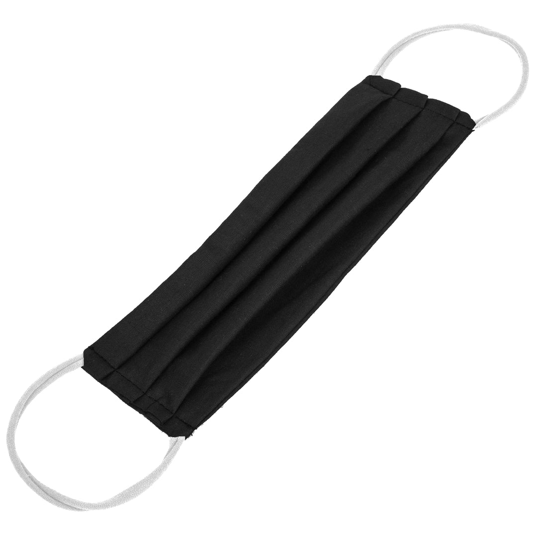 Újrafelhasználható pamut maszk elasztikus pánttal fekete 100% pamut