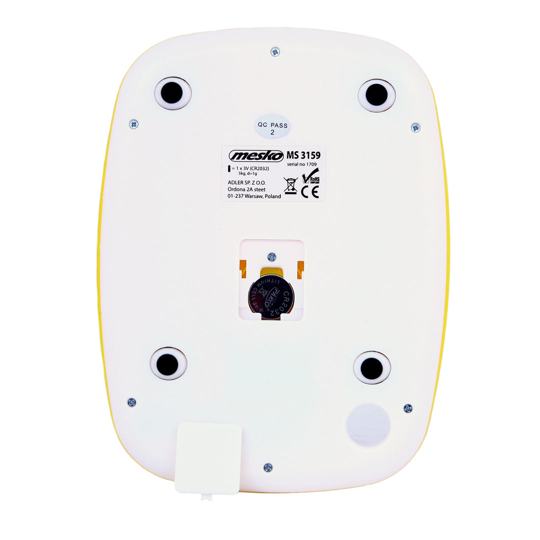 Elektronikus LCD konyhai mérleg Mesko MS3159 sárga