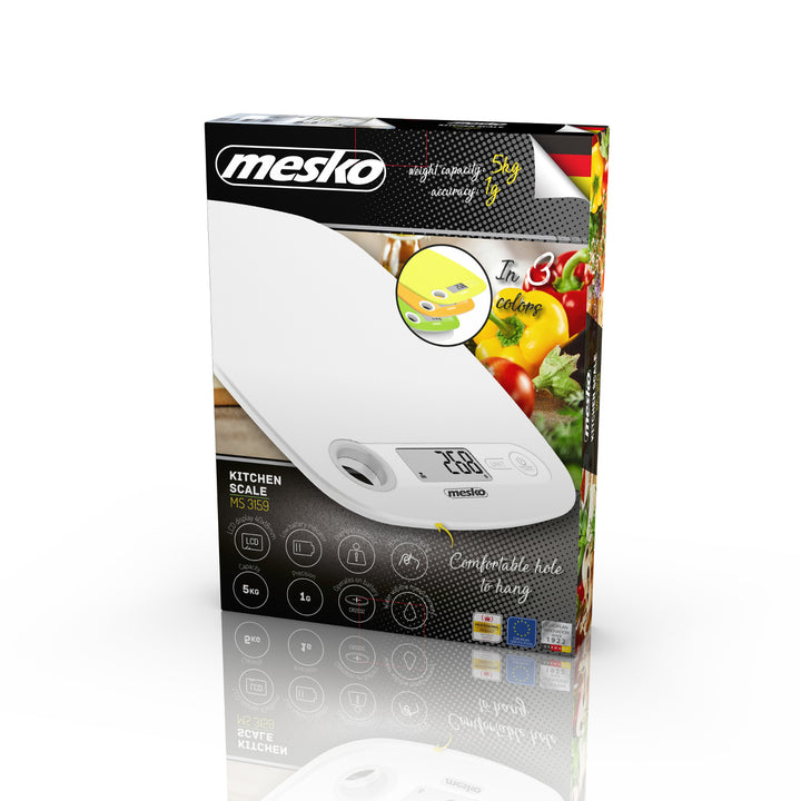 Elektronikus LCD konyhai mérleg Mesko MS 3159w fehér