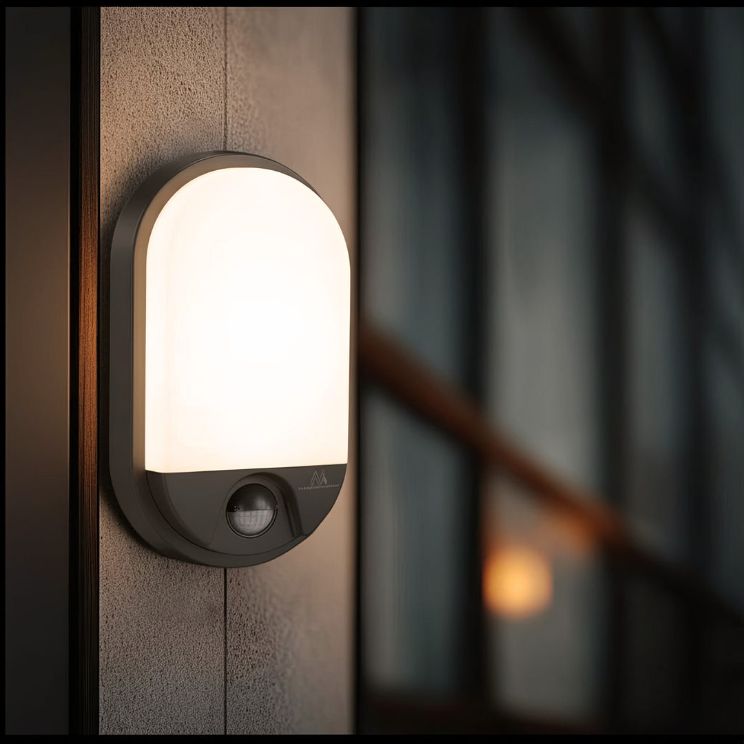 Infravörös mozgásérzékelő LED lámpa MCE340 GR 1100lm 15W IP54 Maclean Energy szín szürke, szín természetes fehér (4000K)