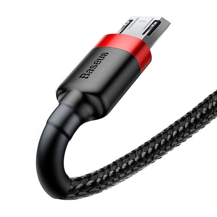 USB/MicroUSB kábel 2.0m QC3.0 2.4A (CAMKLF-C91) nejlon fonott kábellel