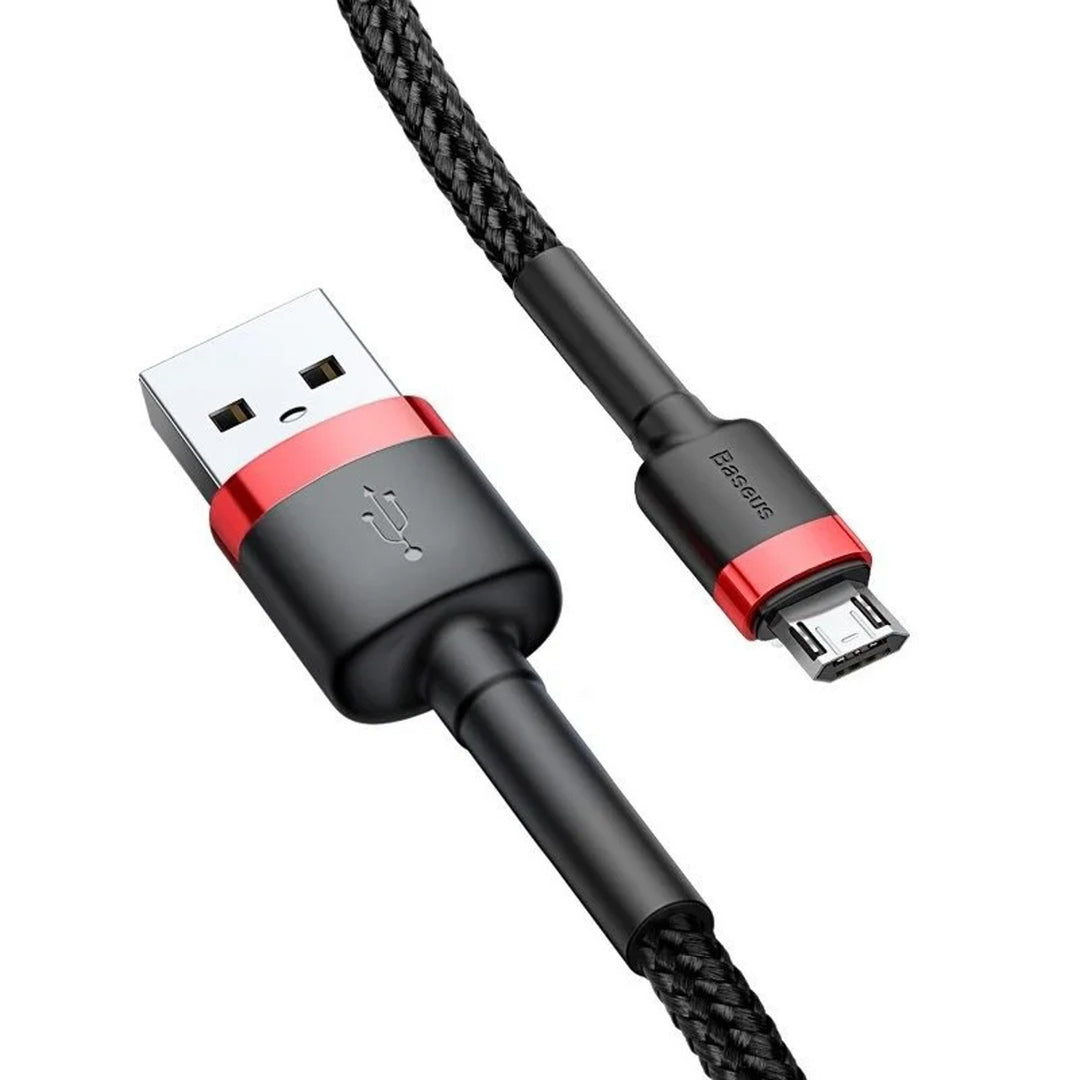 USB/MicroUSB kábel 2.0m QC3.0 2.4A (CAMKLF-C91) nejlon fonott kábellel