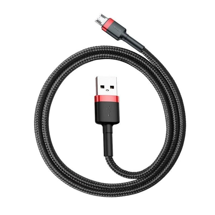 USB/MicroUSB kábel 2.0m QC3.0 2.4A (CAMKLF-C91) nejlon fonott kábellel