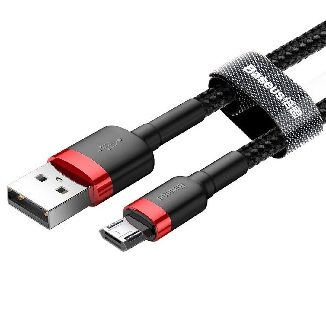 USB/MicroUSB kábel 2.0m QC3.0 2.4A (CAMKLF-C91) nejlon fonott kábellel