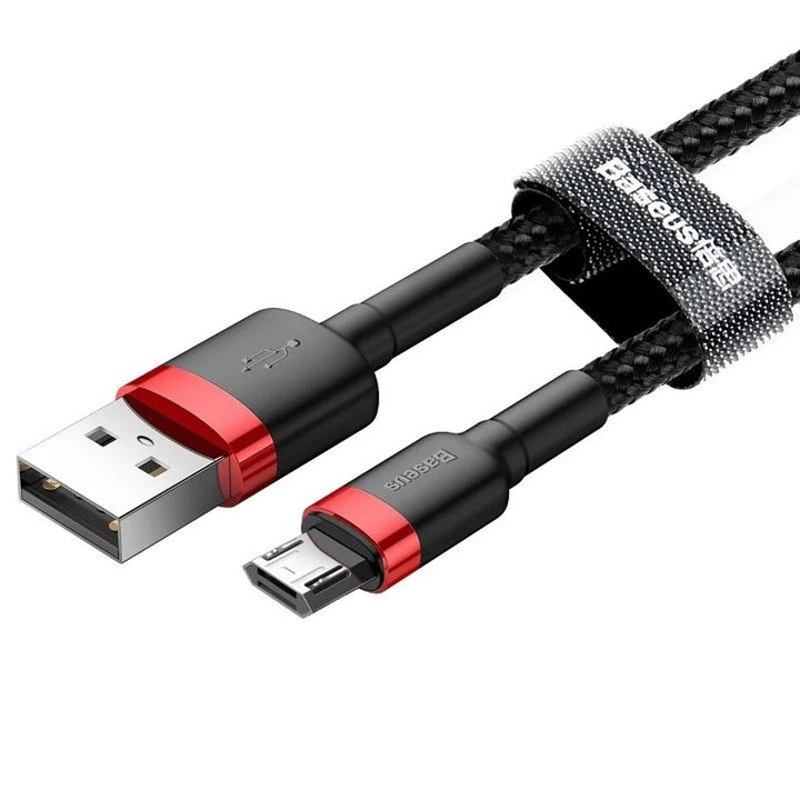 USB/MicroUSB kábel 2.0m QC3.0 2.4A (CAMKLF-C91) nejlon fonott kábellel