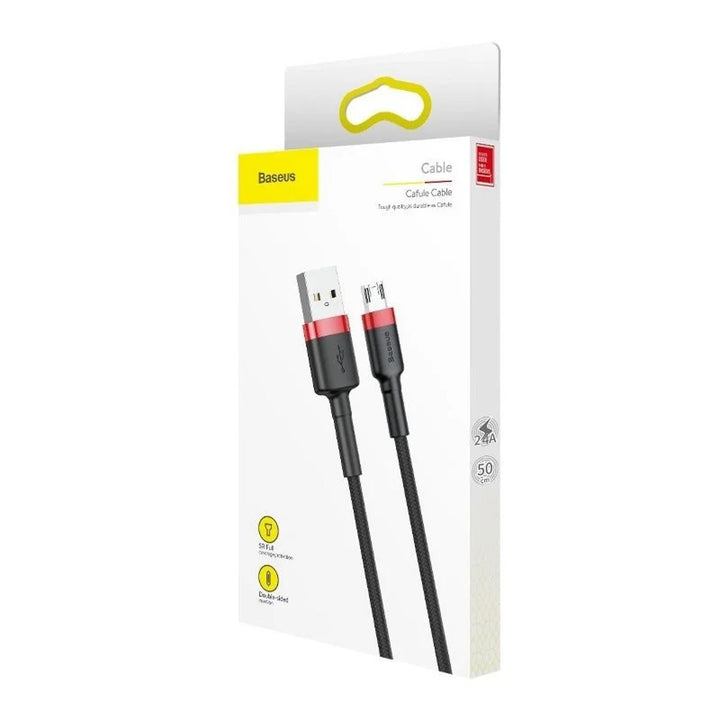 USB/MicroUSB kábel 2.0m QC3.0 2.4A (CAMKLF-C91) nejlon fonott kábellel