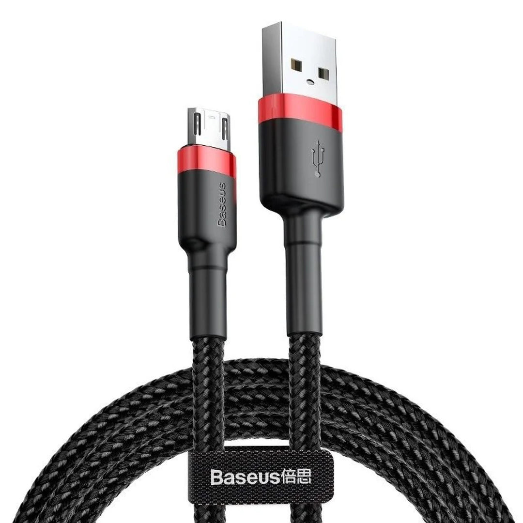 USB/MicroUSB kábel 2.0m QC3.0 2.4A (CAMKLF-C91) nejlon fonott kábellel