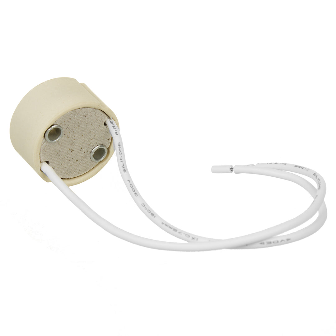 Csatlakozóaljzat, kerámia foglalat GU10 Maclean Energy MCE428 250V~, névleges áram 2A, kábel hossza 14cm