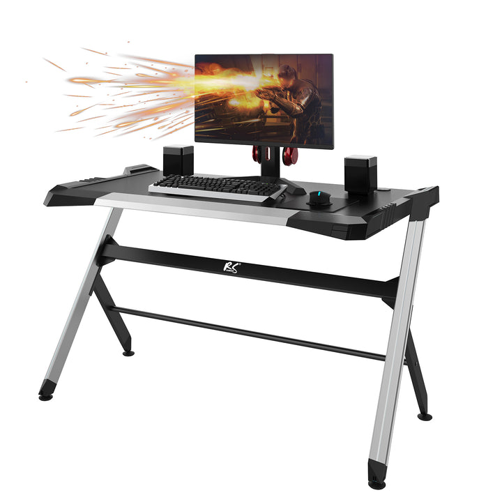 Fekete játékasztal nagy RGB Led NanoRS RS150 50kg max, magasság 780mm