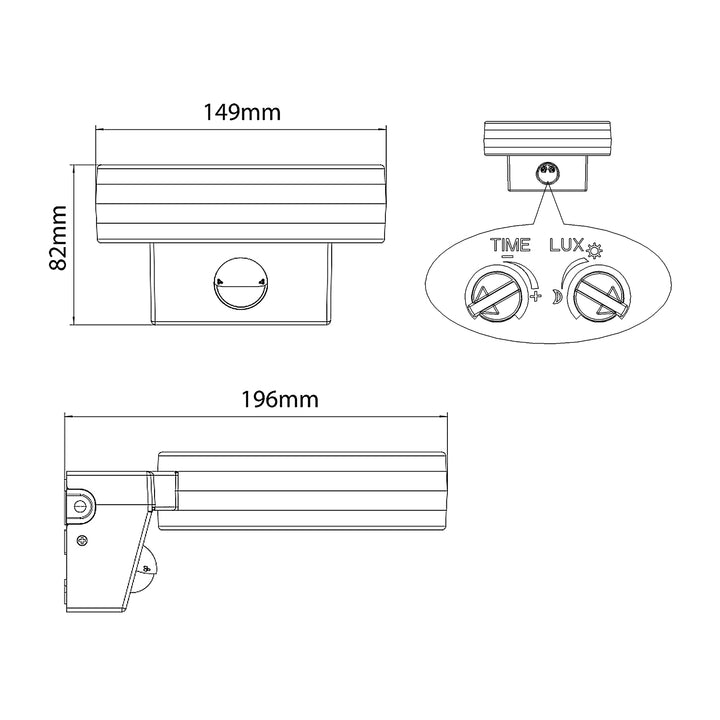 Maclean Energy MCE365 PIR érzékelős LED fali lámpa - PC+ALU, 20W (1700lm) semleges fehér 4000K IP65 szürke, szürke