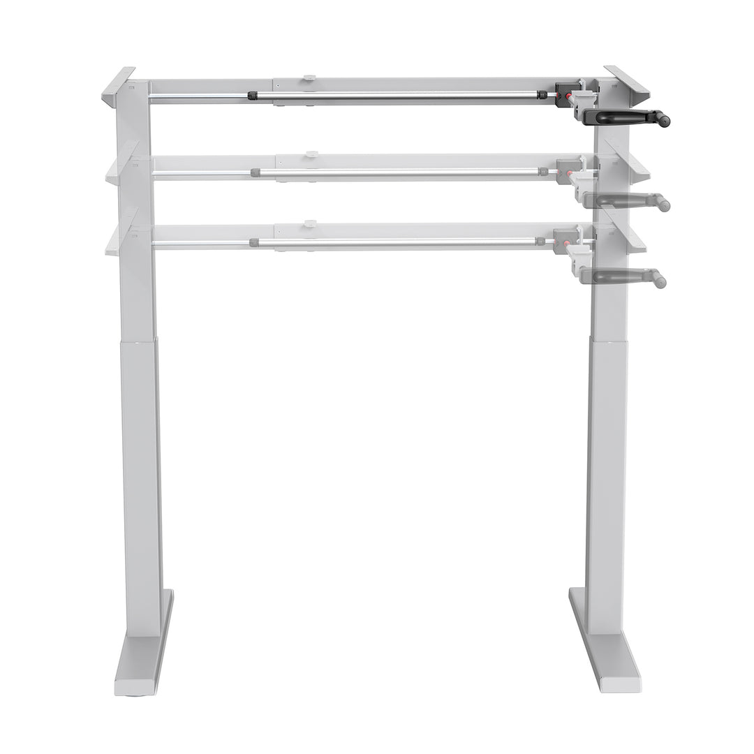 Ergo Office irodai íróasztal, kézi magasságállítással, max 70 kg, max 130 cm magasság, asztallap nélkül, fehér, ER-402 W