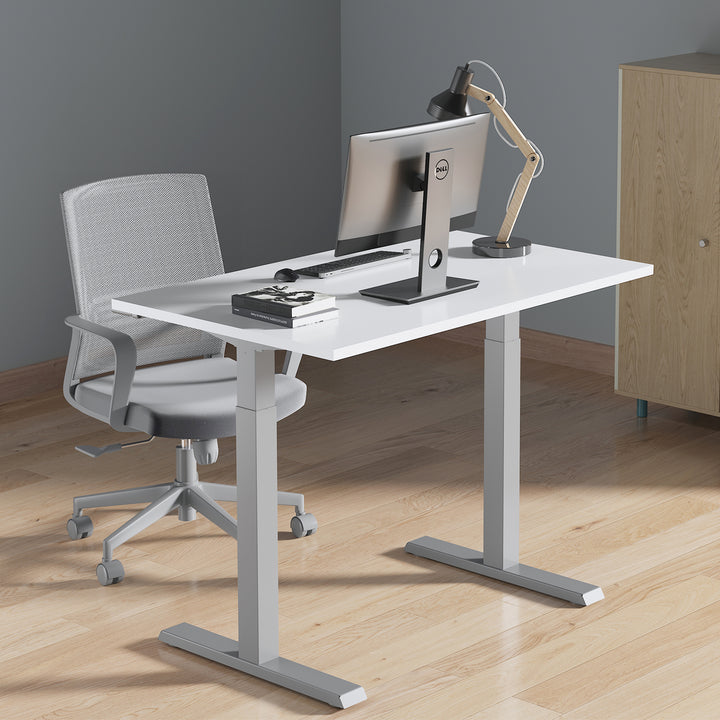 Ergo Office irodai íróasztal, kézi magasságállítással, max 70 kg, max 130 cm magasság, asztallap nélkül, fehér, ER-402 W
