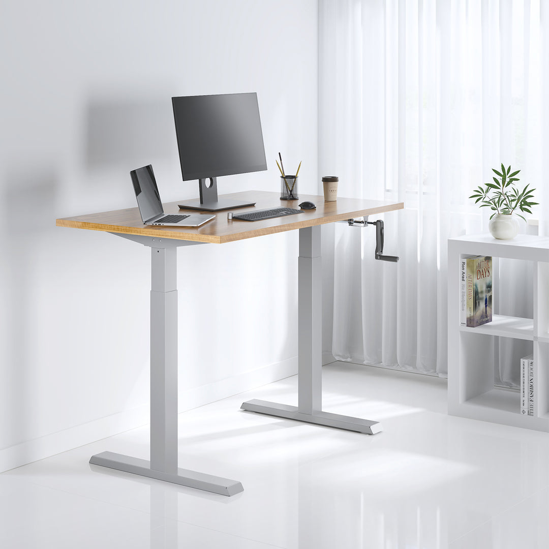 Ergo Office irodai íróasztal, kézi magasságállítással, max 70 kg, max 130 cm magasság, asztallap nélkül, fehér, ER-402 W