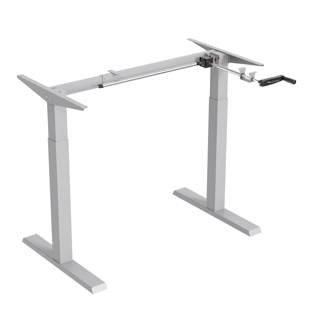 Ergo Office irodai íróasztal, kézi magasságállítással, max 70 kg, max 130 cm magasság, asztallap nélkül, fehér, ER-402 W