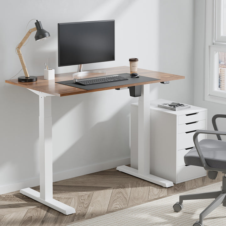 Ergo Office elektromos állítható magasságú íróasztal, max. magasság 123cm, max - 70 kg, asztallap nélkül, fehér, ER-403W
