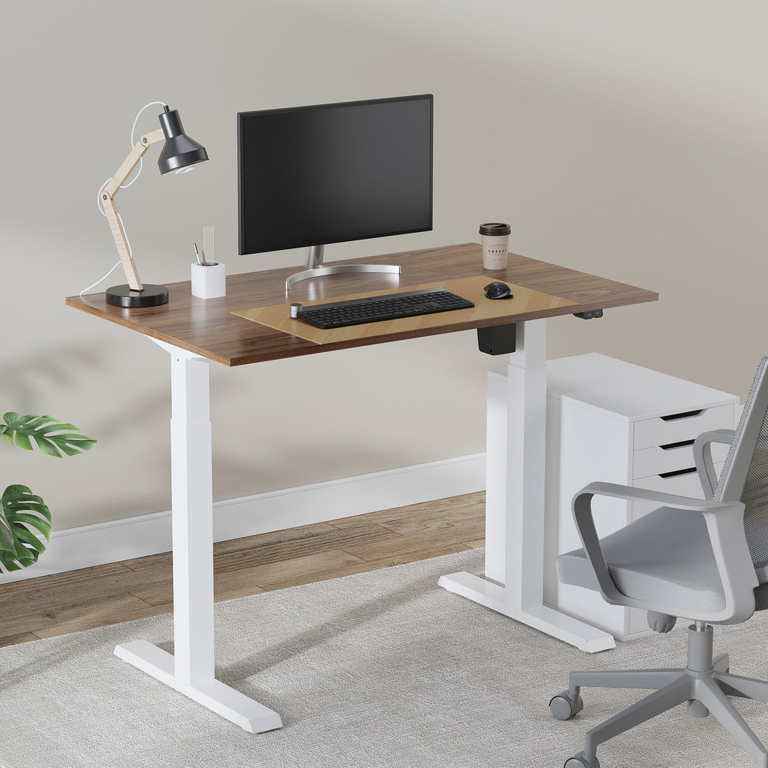 Ergo Office elektromos állítható magasságú íróasztal, max. magasság 123cm, max - 70 kg, asztallap nélkül, fehér, ER-403W