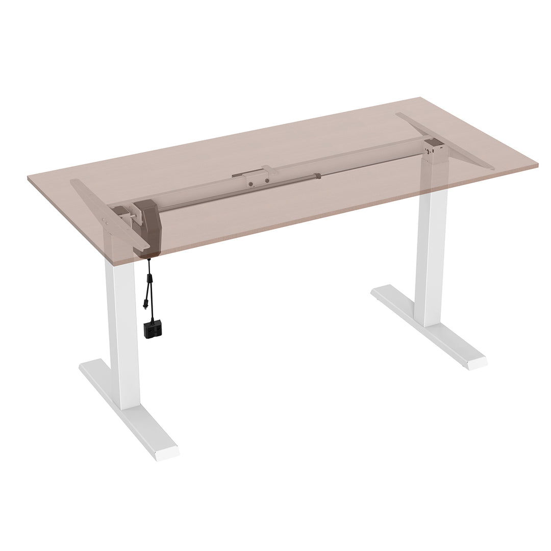 Ergo Office elektromos állítható magasságú íróasztal, max. magasság 123cm, max - 70 kg, asztallap nélkül, fehér, ER-403W