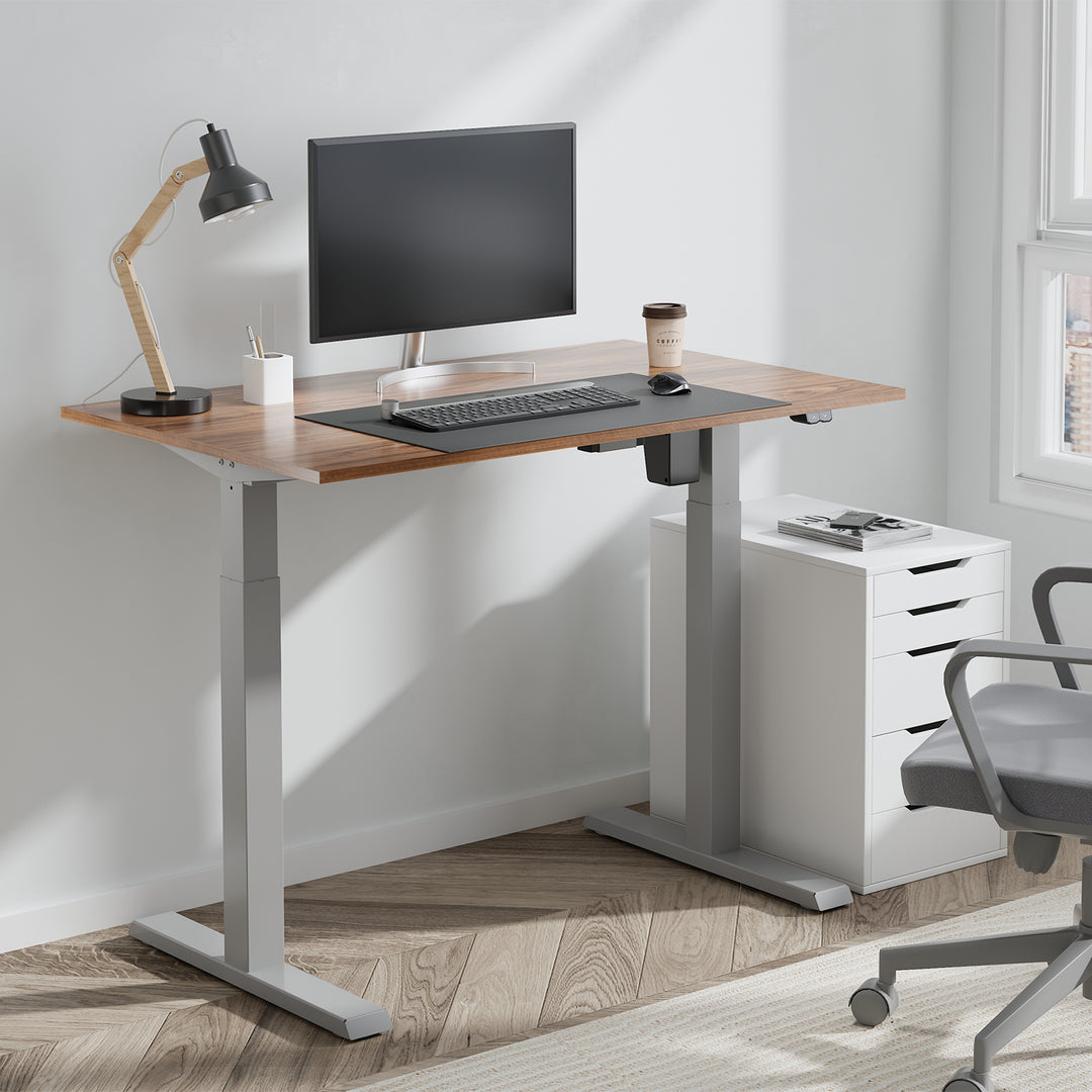 Ergo Office elektromos állítható magasságú íróasztal, max. magasság 123 cm, max. 70 kg, asztallap nélkül, szürke, ER-403G