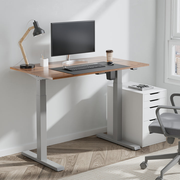 Ergo Office elektromos állítható magasságú íróasztal, max. magasság 123 cm, max. 70 kg, asztallap nélkül, szürke, ER-403G