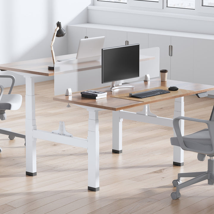 Kétszeresen állítható magasságú Ergo Office elektromos íróasztal, max. magasság 128cm, max. 125kg x2, ülőfelület nélkül (2 rész), fehér, ER-404W
