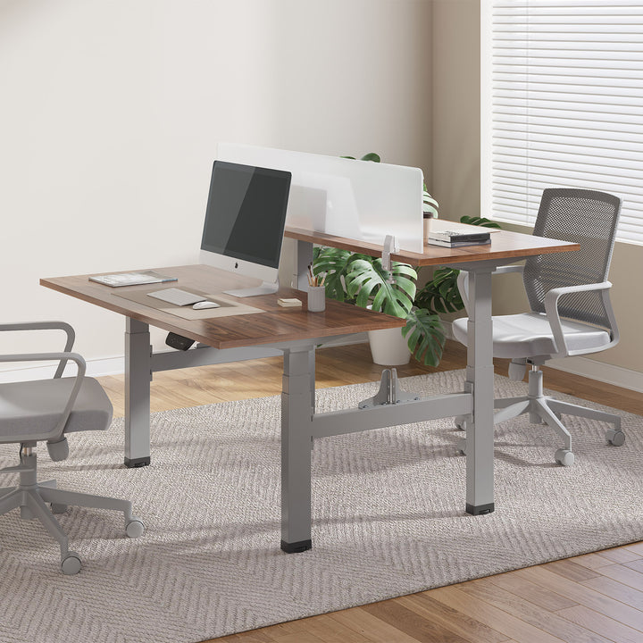 Kétszeresen állítható magasságú Ergo Office elektromos íróasztal, max. magasság 128cm, max. 125kg x2, ülő-állványos asztallap nélkül (2 rész), szürke, ER-404G