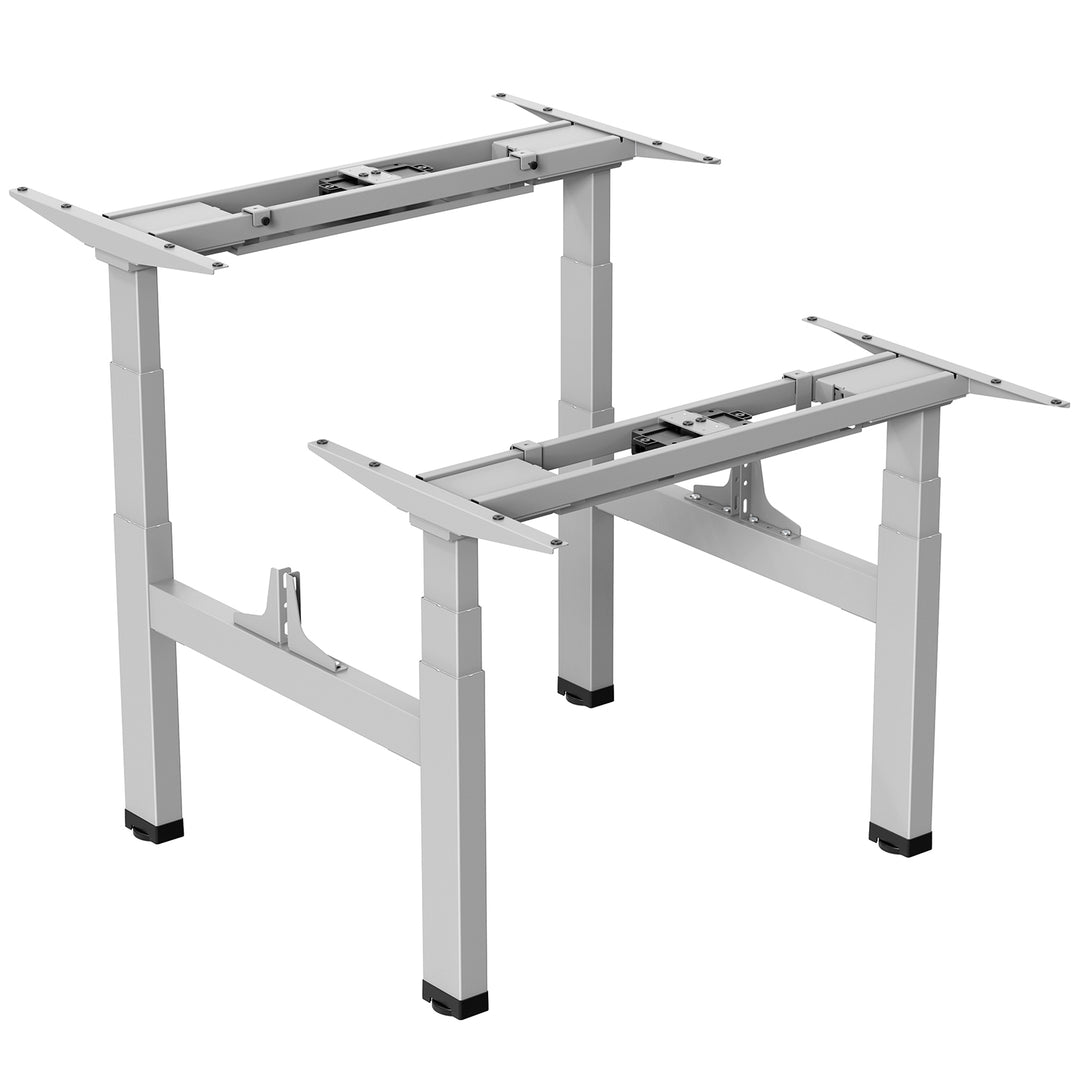 Kétszeresen állítható magasságú Ergo Office elektromos íróasztal, max. magasság 128cm, max. 125kg x2, ülő-állványos asztallap nélkül (2 rész), szürke, ER-404G