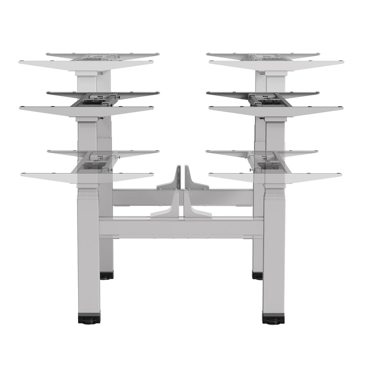 Kétszeresen állítható magasságú Ergo Office elektromos íróasztal, max. magasság 128cm, max. 125kg x2, ülő-állványos asztallap nélkül (2 rész), szürke, ER-404G