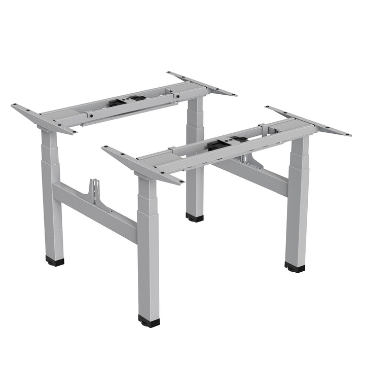 Kétszeresen állítható magasságú Ergo Office elektromos íróasztal, max. magasság 128cm, max. 125kg x2, ülő-állványos asztallap nélkül (2 rész), szürke, ER-404G