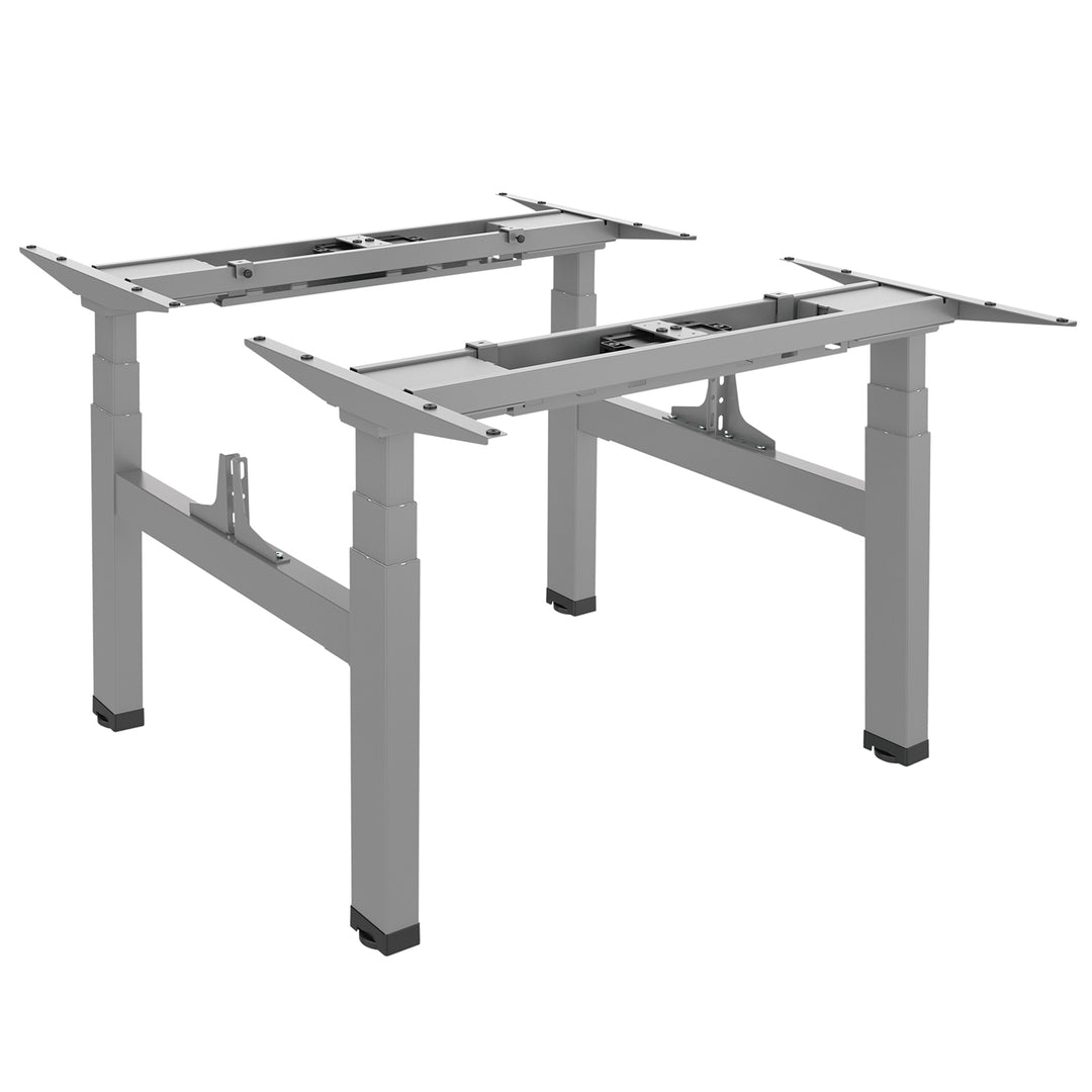 Kétszeresen állítható magasságú Ergo Office elektromos íróasztal, max. magasság 128cm, max. 125kg x2, ülő-állványos asztallap nélkül (2 rész), szürke, ER-404G
