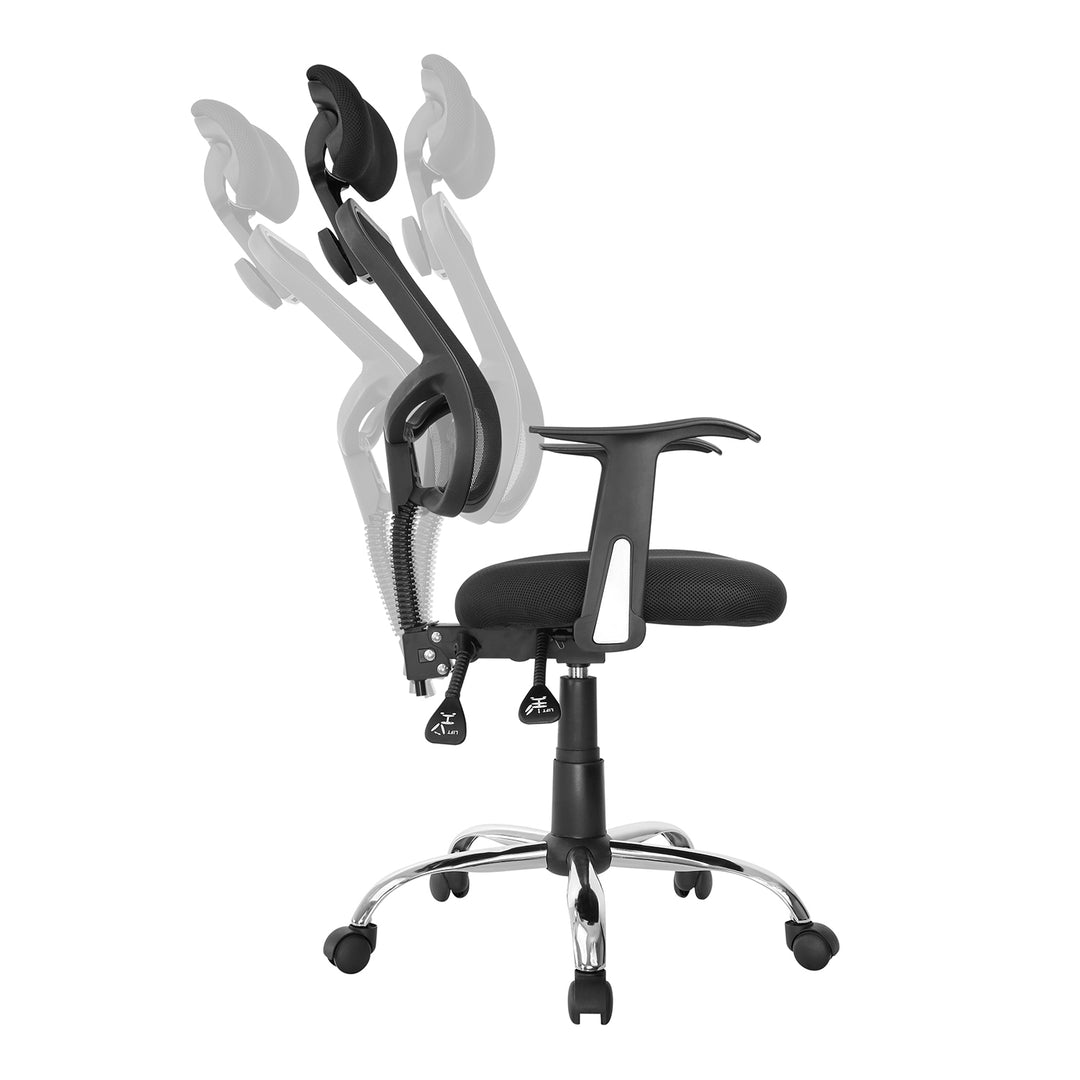 Hálós ergonomikus irodai szék magas háttámlával, állítható fejtámlával, max 150kg Ergo Office ER-413