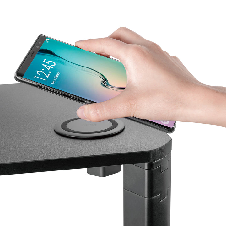 Ergo Office monitorállvány, állítható, Qi vezeték nélküli töltővel, max 20kg, 17-32", ER-415