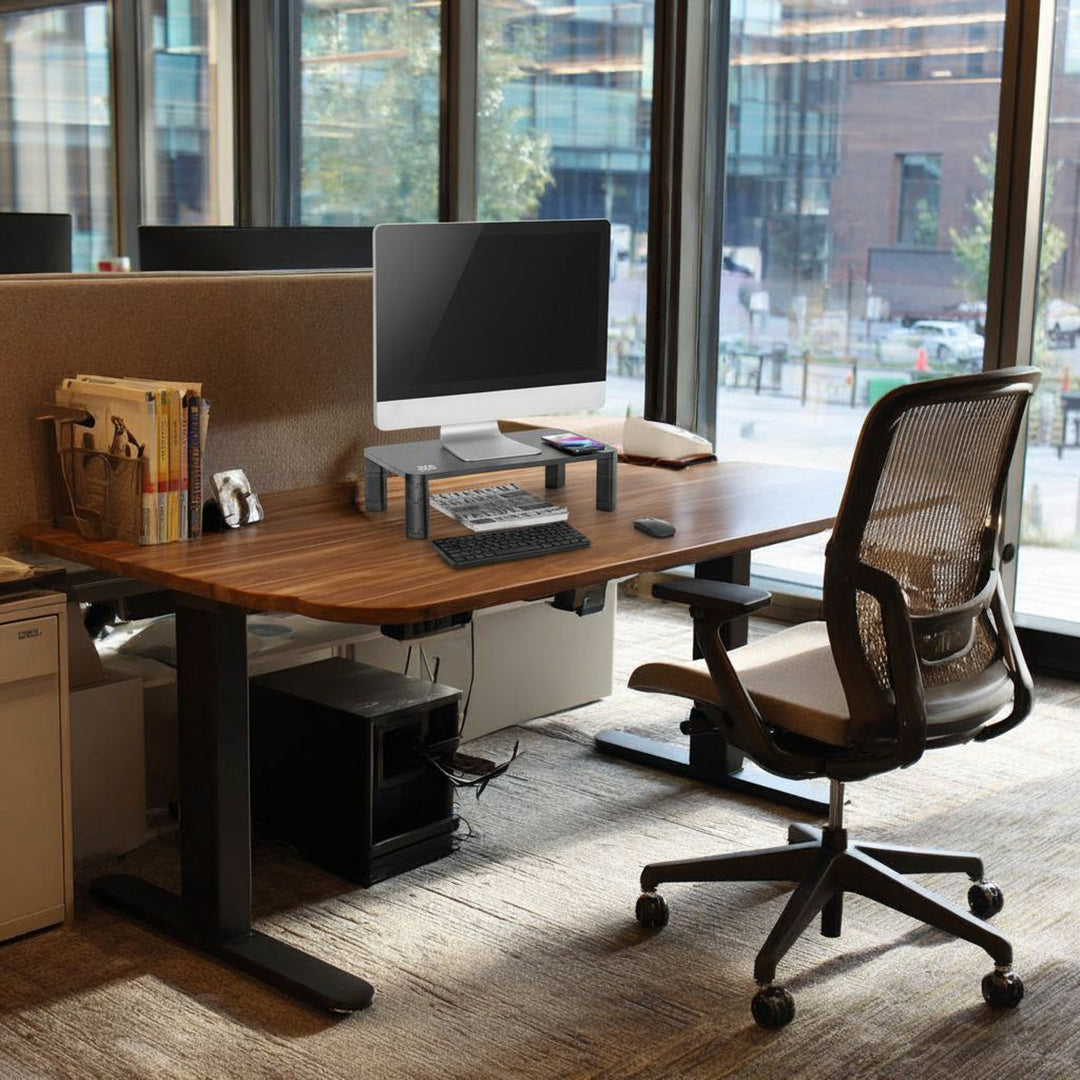 Ergo Office monitorállvány, állítható, Qi vezeték nélküli töltővel, max 20kg, 17-32", ER-415