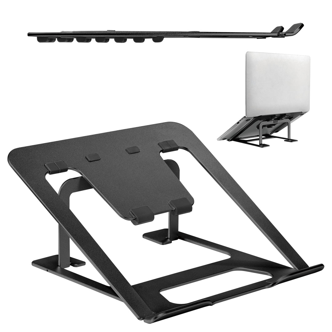 Alumíniumból készült, ultravékony, összecsukható laptop állvány Ergo Office, fekete, 11-15'' laptopokhoz, ER-416 B