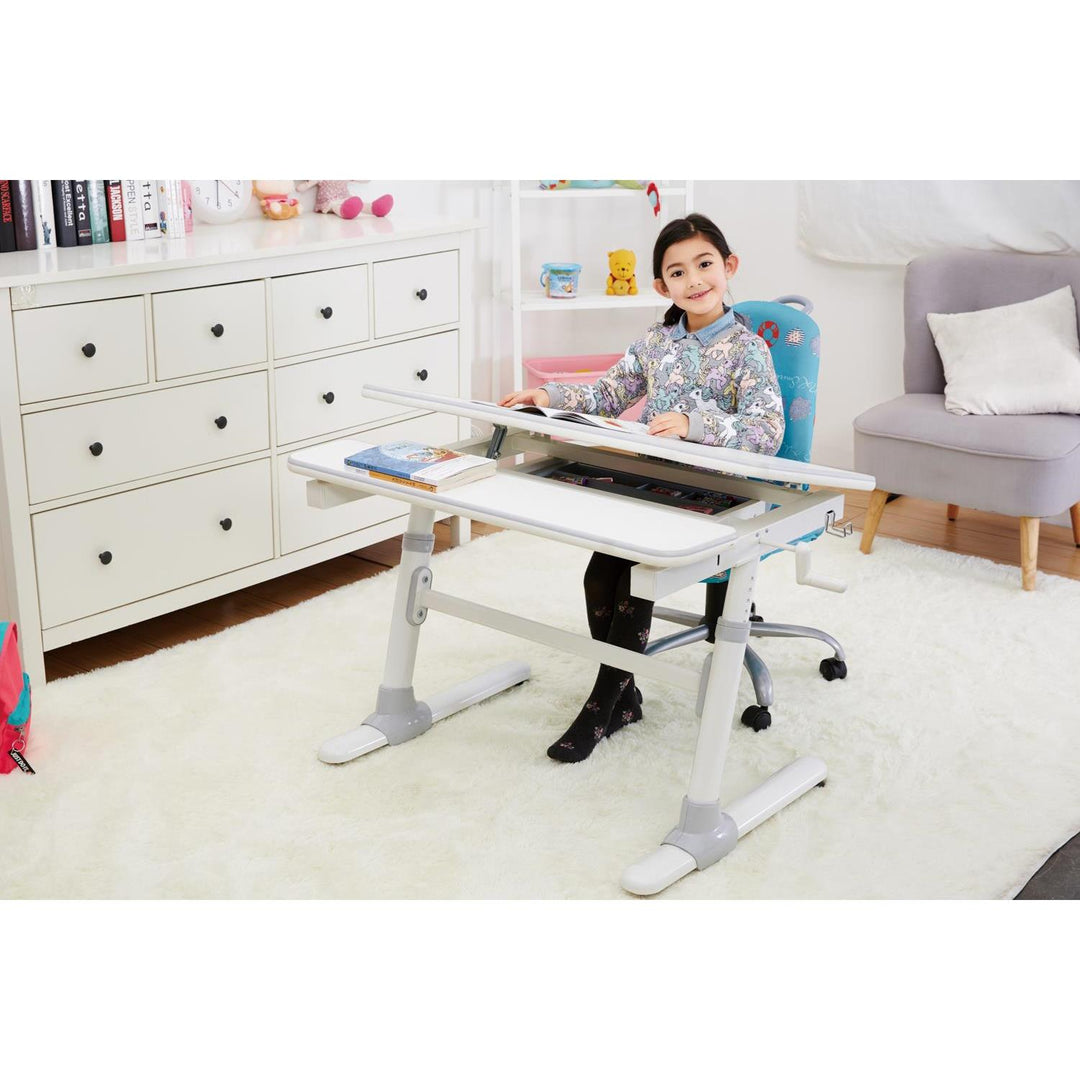 Ergo Office ergonomikus, állítható magasságú gyermek íróasztal, szürke, max 100kg, ER-417 2cz